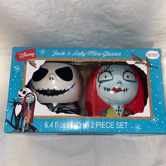 Disney Other - DISNEY NIGHTMARE BEFORE CHRISTMAS Jack & Sally Mini Glasses-6.4 fl oz each NEW